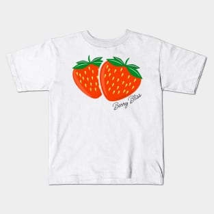 Berry Bliss - Juicy Strawberries Illustration Kids T-Shirt